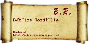 Bölcs Rozália névjegykártya