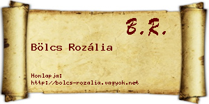 Bölcs Rozália névjegykártya